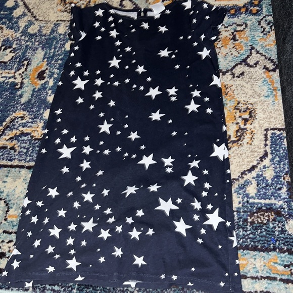 Crewcuts navy cotton t shirt dress. Lightweight. Short sleeve. White stars.GUC. - Picture 1 of 2